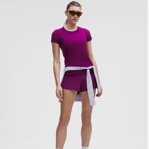 lululemon Swiftly Short-Sleeve Athletic Tee - Deep Plum